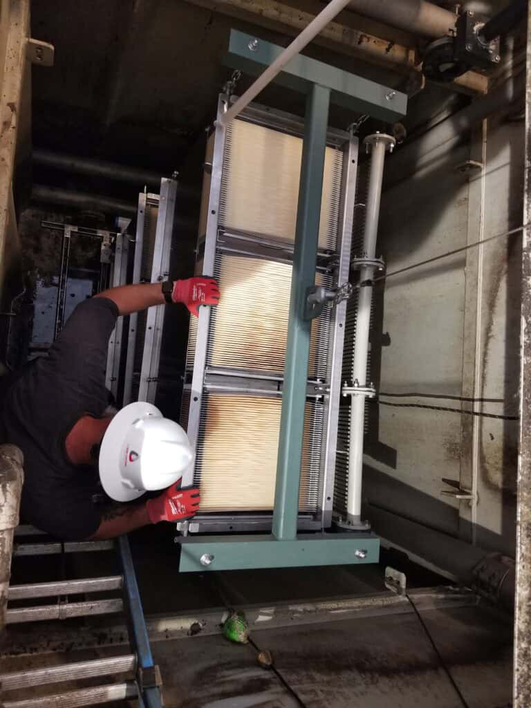 High-capacity industrial filtration system for water treatment.