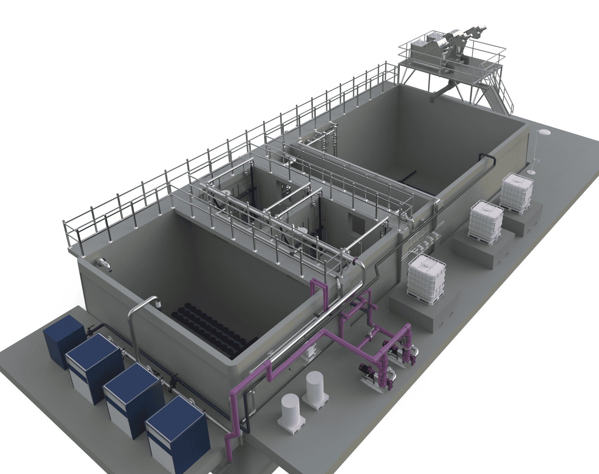 Modular concrete tank system for wastewater treatment by MMBR Systems.