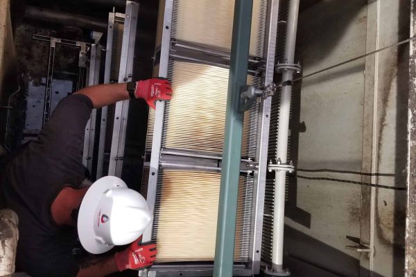 High-capacity industrial filtration system for water treatment.